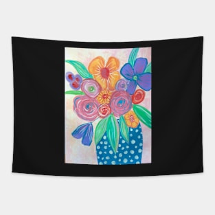 Bright Expressive Florals in vase Tapestry