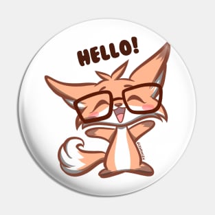 Cute Kawaii Nerd Fox hell Pin