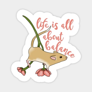 Life is all about balance (gerbil on flowers) Magnet