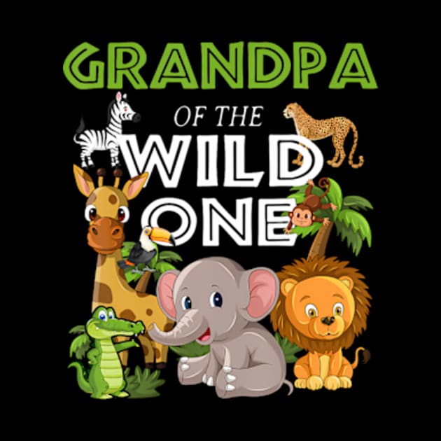 Grandpa of the Wild One Zoo Birthday Jungle Animal by Eduardo