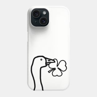 Portrait of a Goose Stealing a Shamrock Outline Phone Case