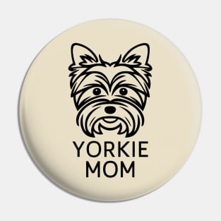 Yorkie Mom Line Art Pin