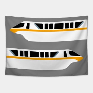 Minimal Monorail Orange Tapestry