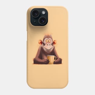 monkey with cup Phone Case