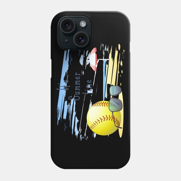 it' s  summer  time sports card .softball Phone Case by busines_night