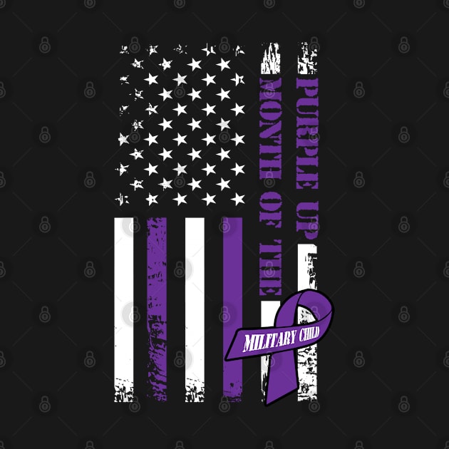 Purple Up Month Of The Military Child American Flag Kids by Shaniya Abernathy