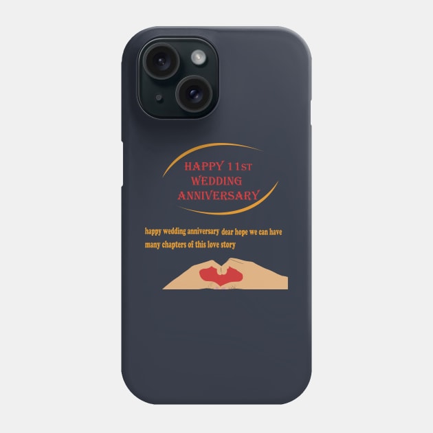 happy 11st wedding anniversary Phone Case by best seller shop