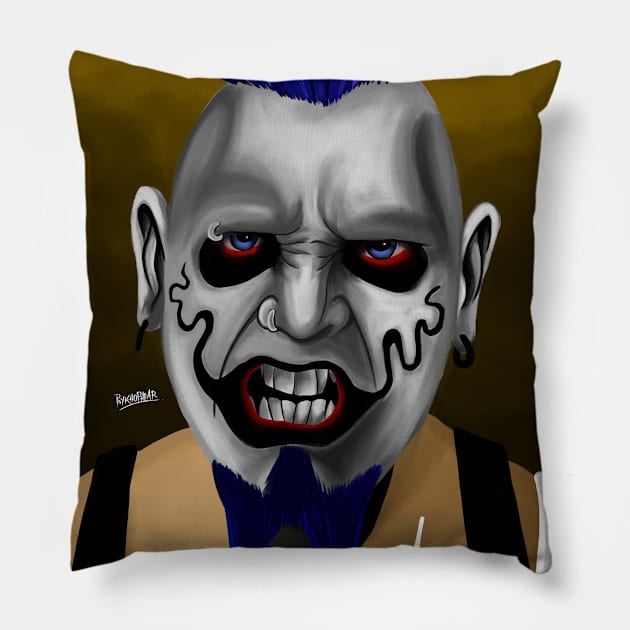 Mudvayne Is Back! Pillow by Montagu Studios