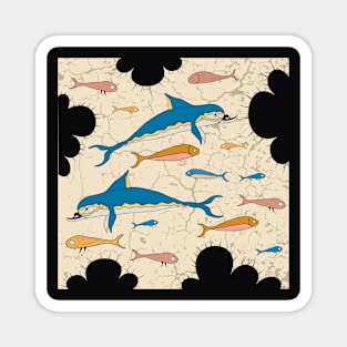 Minoan sea world illustration Magnet