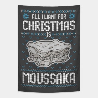 All I Want For Christmas Is Moussaka - Ugly Xmas Sweater For Greek Food Lover Tapestry