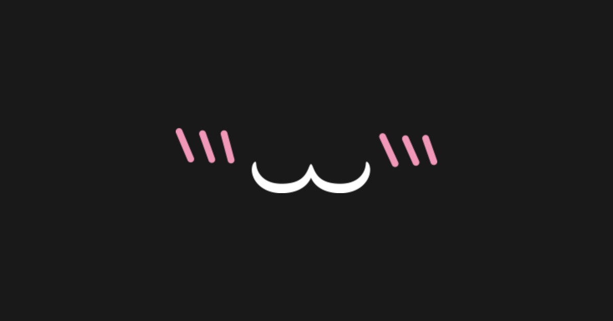 UWU cat mouth blushing shy white Uwu TeePublic