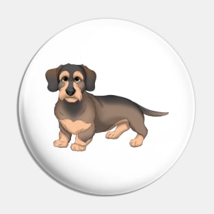 Black & Tan Wirehaired Dachshund Dog Pin