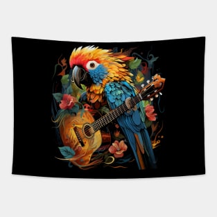 Parakeet Playing Guitar Tapestry