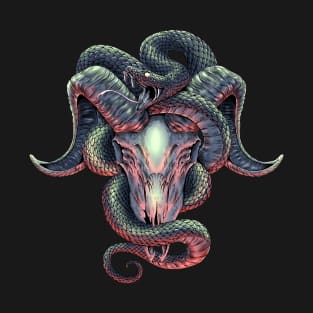 goat skull and snake T-Shirt