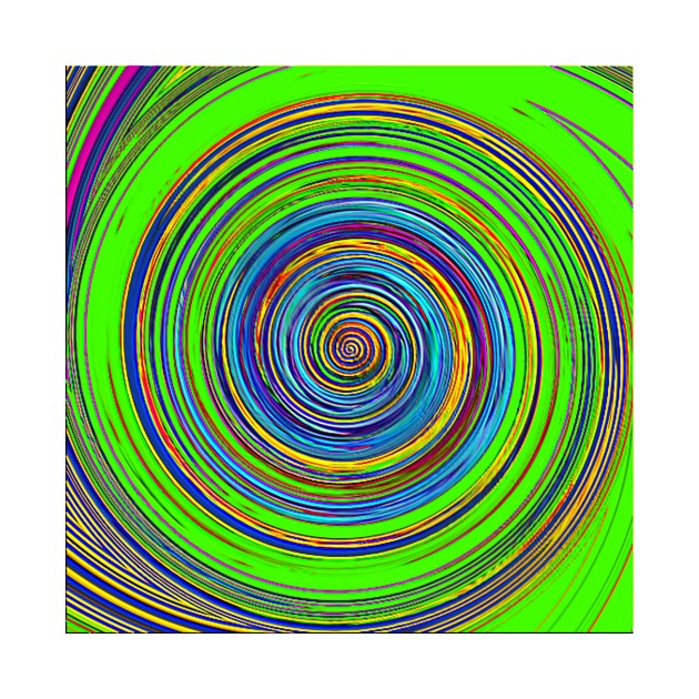 Re Created Spin Painting Magenta Green Turquoise By Robert S