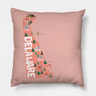 Delaware illustrated map Pillow