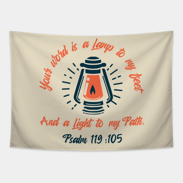 Psalm 119:105 Tapestry by Nifty Gorilla Tees