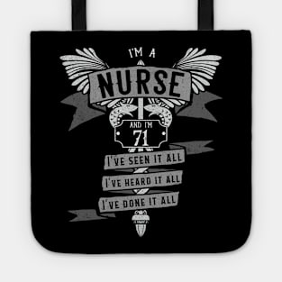 Funny 71st Birthday Nurse Gift Idea Tote