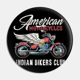 Vintage american motorcycle indian bikers old club Pin