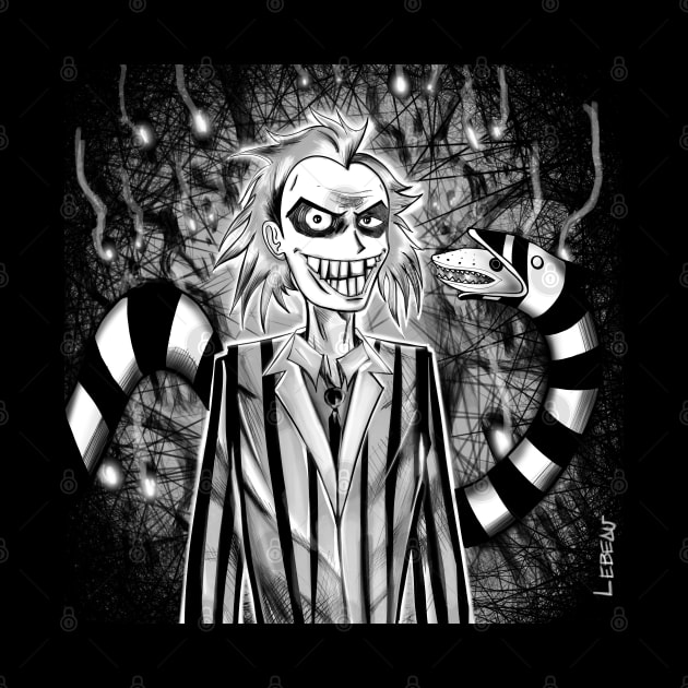 the beetlejuice in comic hell art by jorge_lebeau