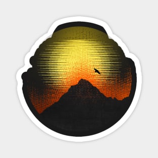 Mountain Sunset Illustration Magnet