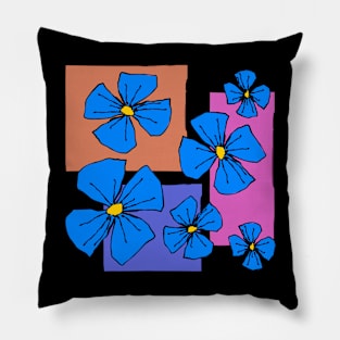 Retro Pop Art Flower Pattern Pillow