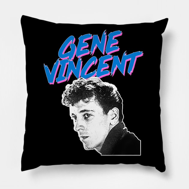 Gene Vincent - Retro Nostalgia Graphic Design Pillow by DankFutura