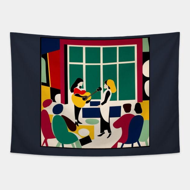 Live Music Matisse Style Graphic Tapestry by musicgeniusart