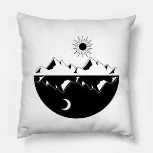 Sun and Moon in Black and White Pillow