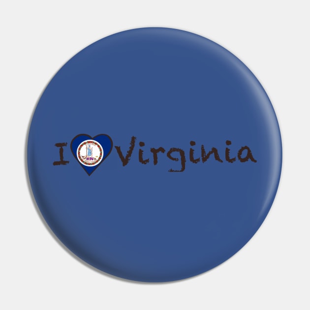 I Love Virginia Pin by JellyFish92