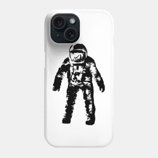 Black Vector Illustration of Astronaut Spaceman Phone Case
