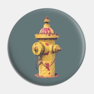 Eddy Valve Peeling Yellow Fire Hydrant Pin