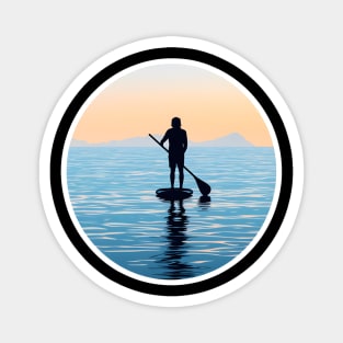 Tranquil Dawn Paddleboarding Experience Magnet