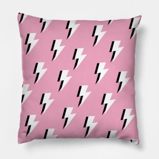 Lightning Bolt Pattern on Pink Pillow