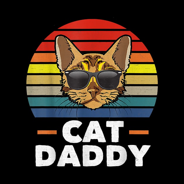 Cat Daddy Wearing Sunglasses Retro Vintage Gift by Rojio