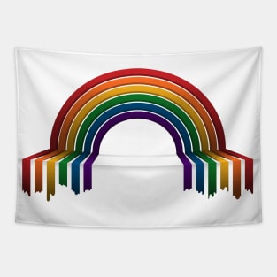 LGBTQIA+ Pride Flag 3D Drip Rainbow Tapestry