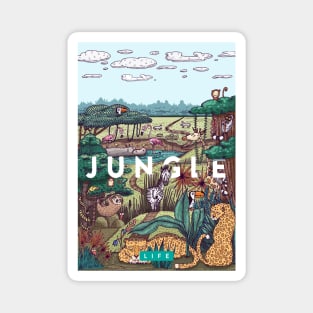 jungle animal illustration Magnet