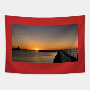 January sunrise at the mouth of the River Blyth - Panorama Tapestry