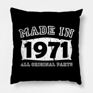 Made 1971 Original Parts 50th Birthday Pillow