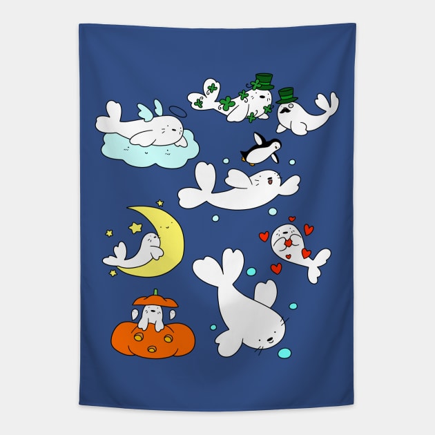 Harp Seal Tapestry by saradaboru