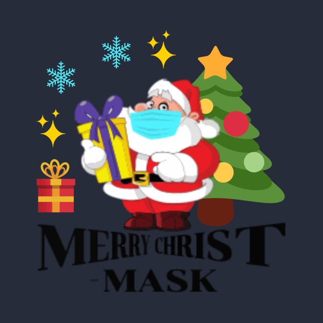 Merry Christ Mask Funny Santa with Face Mask by Your dream shirt