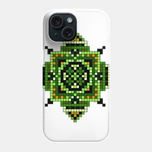 small green pocket size pixelated mandala Phone Case