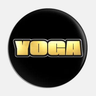 Shiny black and Gold YOGA word ver5 Pin