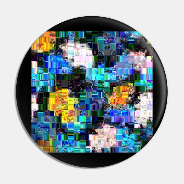 Autumn Style Glitch Mosaic Quilt Pin by terrybain