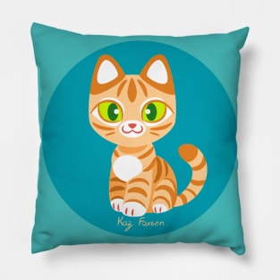 Kawaii Orange Tabby Cat Pillow