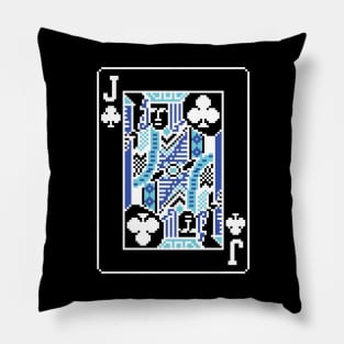 Jack of Clubs Pixel Art Bright Negative Mode Pillow