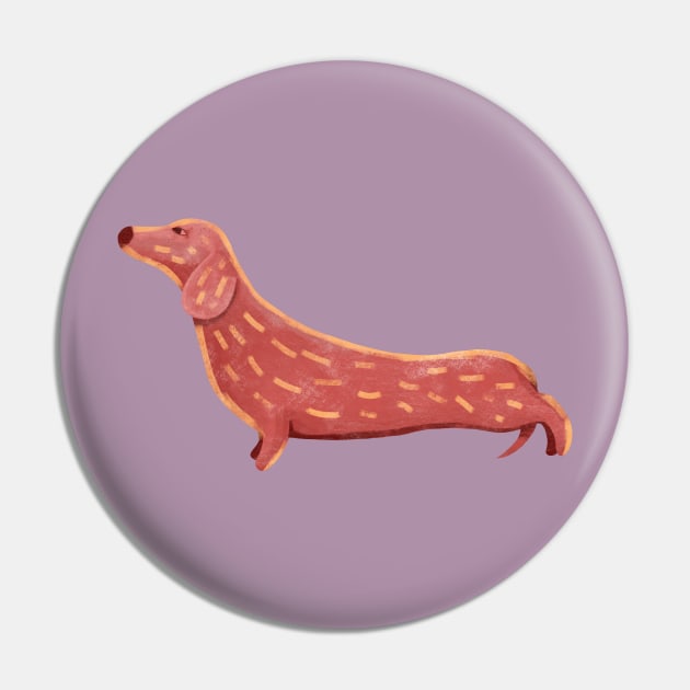 Cute Dachshund Dog Pin by DrawingEggen