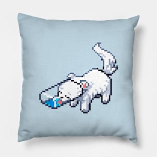 Cat in glass cup meme Pillow