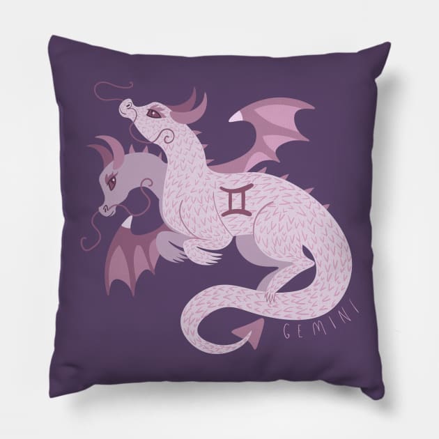 Gemini Dragon Pillow by LexaStrong
