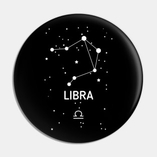 Libra Zodiac Sign Constellation (White Print) Pin